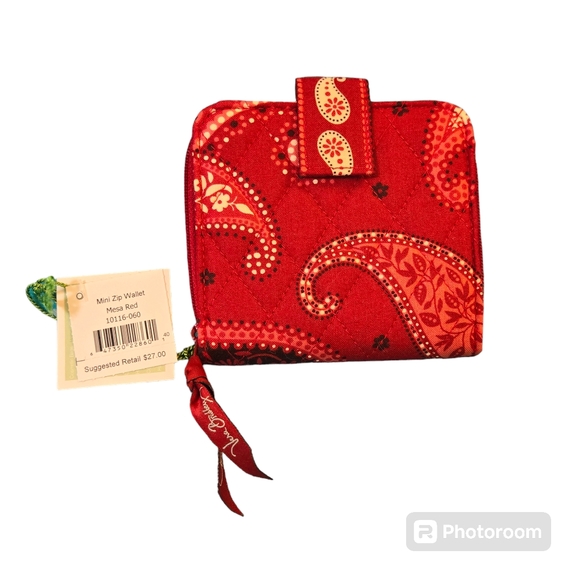 Vera Bradley Handbags - NWT Vera Bradley Retired Mesa Red Bi-fold Wallet Collectible Snap Closure